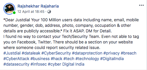JustDial Data Breach Exposes Data Of 100 Mn Users