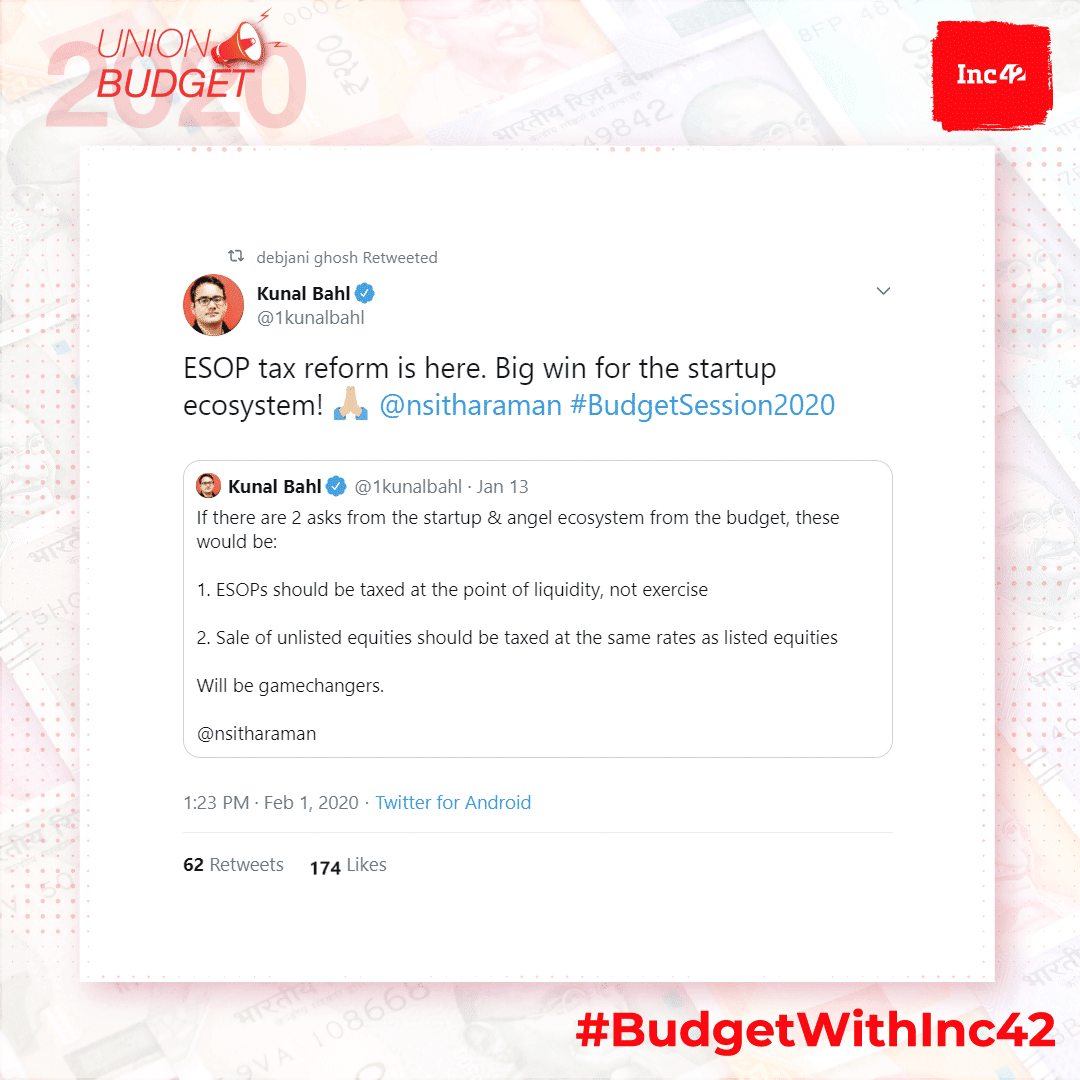 Startups Get Tax Breaks, ESOP Tax Deferred By 5 Years