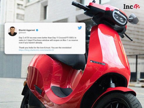 Ola Electric Scooters Clock In Record Over INR 1100 Cr In 2-Day Sale